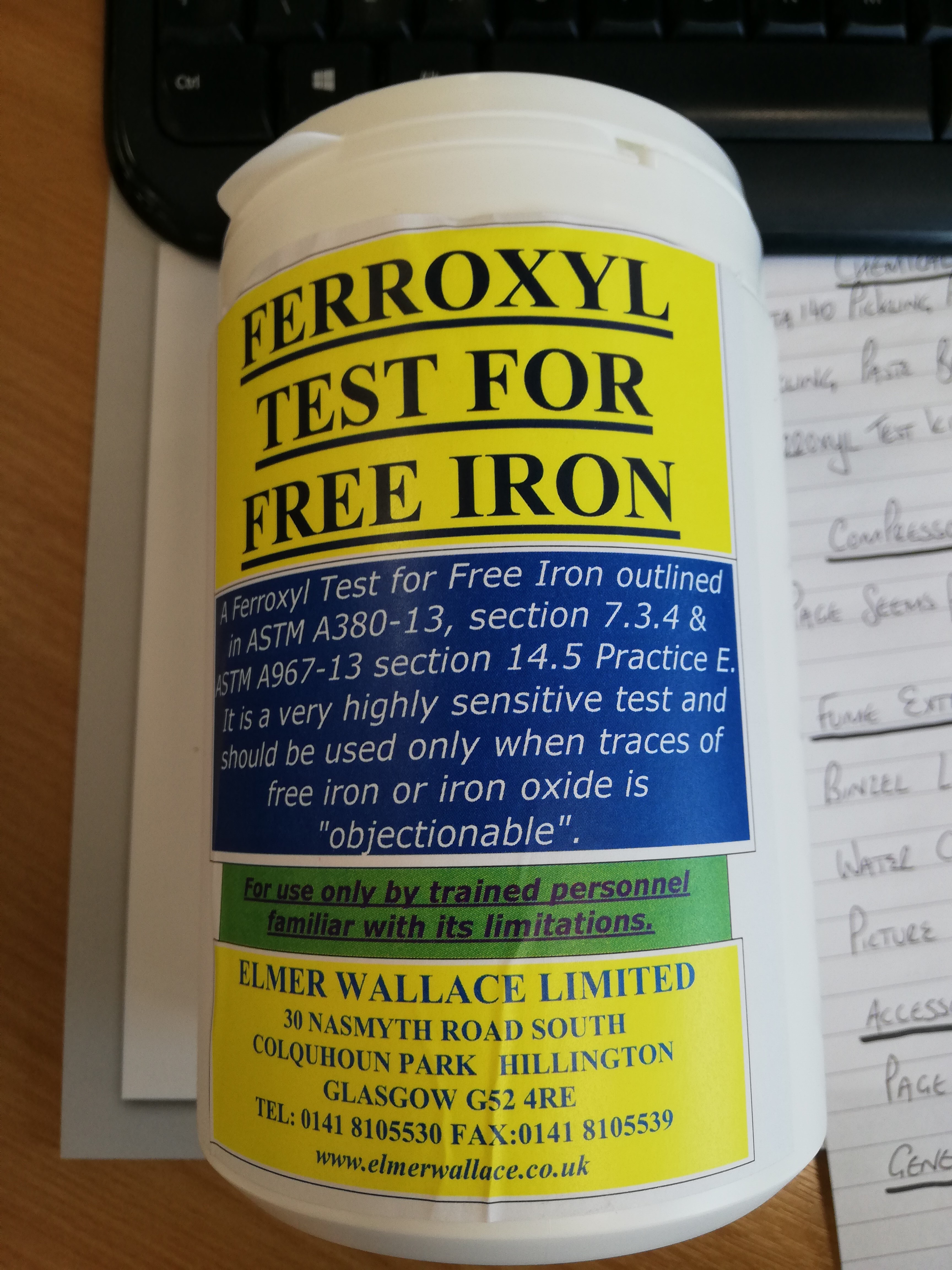 Ferroxyl Test Kit Thomas Graham 0020