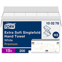 Tork Singlefold White 2 Ply Extra Soft Hand Towel 