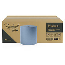 Raphael Blue Embossed Towel Roll - 200m - Pack of 6